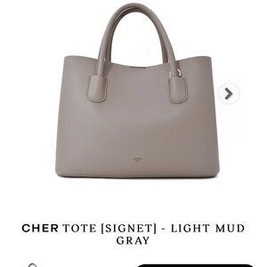Excellent Condition - Like new Angela Roi Cher Signet Tote in Light Gray Mud